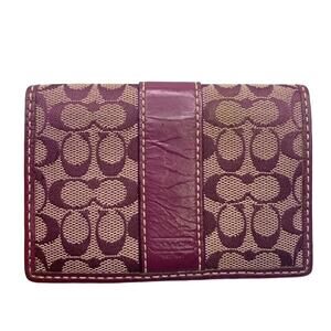 COACH Purple Signature Canvas Card Holder